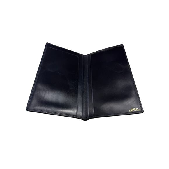 Gucci Blue Slim Wallet Checkbook Cover Slick Soft Leather Authentic Vintage| GUC - Picture 2 of 11
